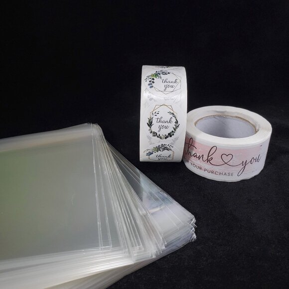 Thank you stickers and clear cello bags bundle for packaging - Picture 3 of 10